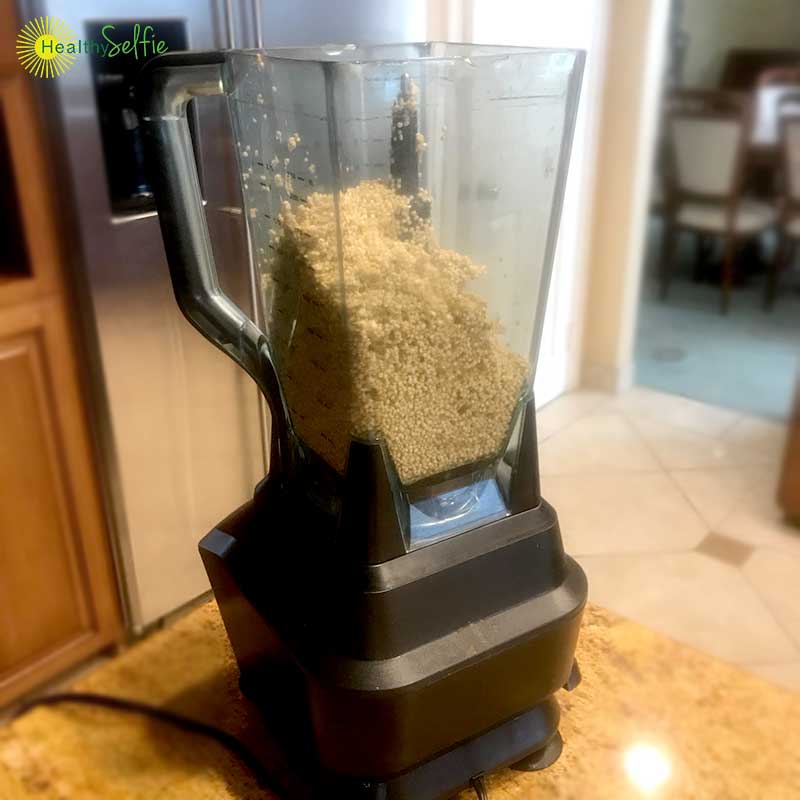 Add water to quinoa