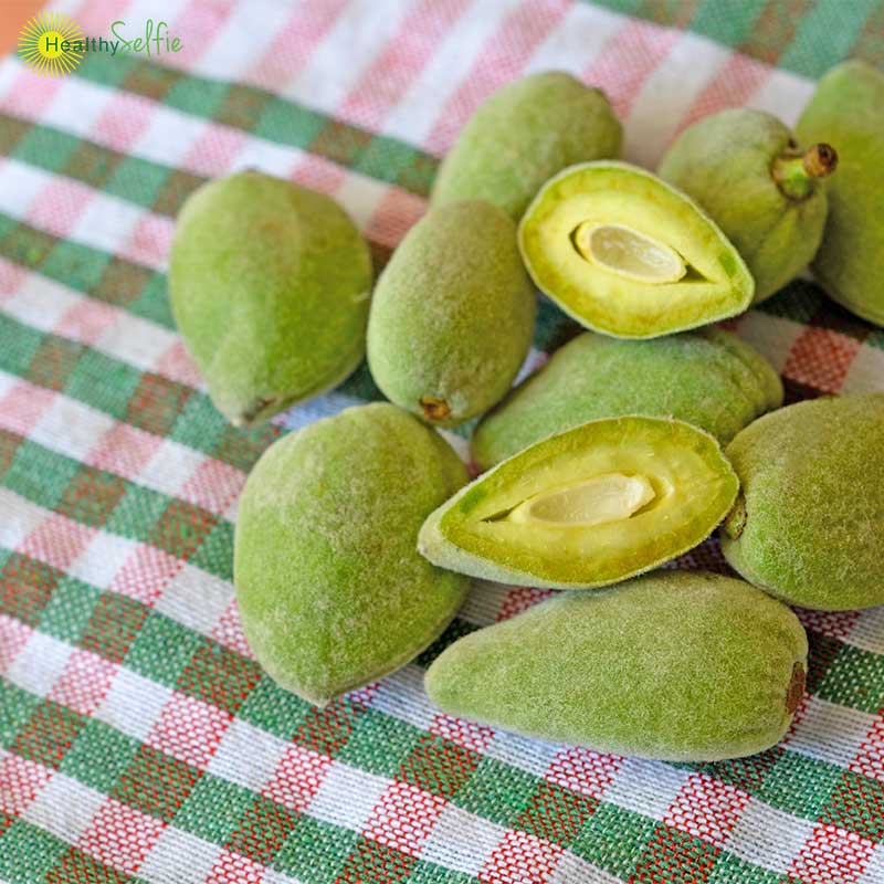 Inside a Fresh Green Almonds